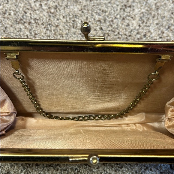 Vintage Gold Glitter Metallic Clutch Evening Bag - Picture 7 of 14